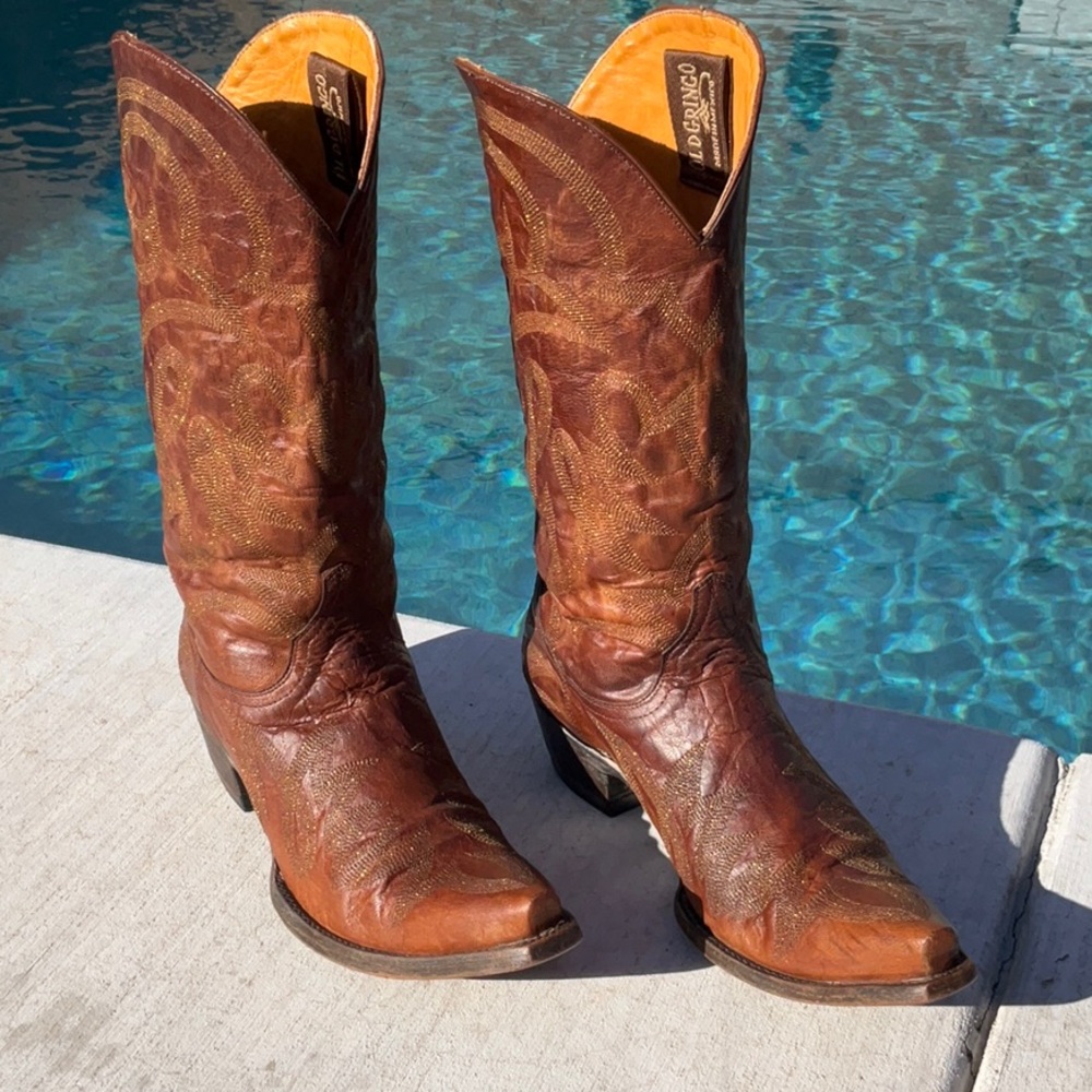 Old Gringo Gold Shimmer Boots Size 9